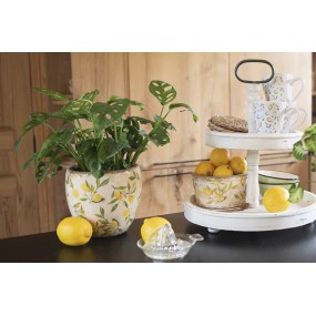 26CE1531S Planter 18x7x7 cm Yellow Ceramic Lemon Indoor Planter