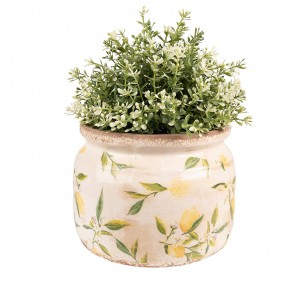 26CE1535L Pot de fleurs Ø 20x15 cm Jaune Céramique Citron Pot de fleurs d'intérieur