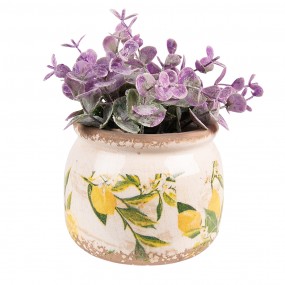 26CE1535S Pot de fleurs Ø 12x9 cm Jaune Céramique Citron Pot de fleurs d'intérieur
