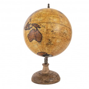 264928 Globe 22x37 cm Marron Beige Bois Métal Globe terrestre