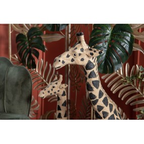 265178L Statuetta Giraffa 67 cm Marrone Nero  Carta Ferro Tessuto Accessori per la casa