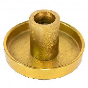 26AL0057 Candle holder Ø 8x5 cm Gold colored Aluminium Round Candle Holder