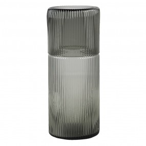 26GL3257 Carafe with Glass 450 ml Grey Glass Water Jug