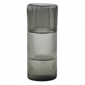26GL3257 Carafe with Glass 450 ml Grey Glass Water Jug