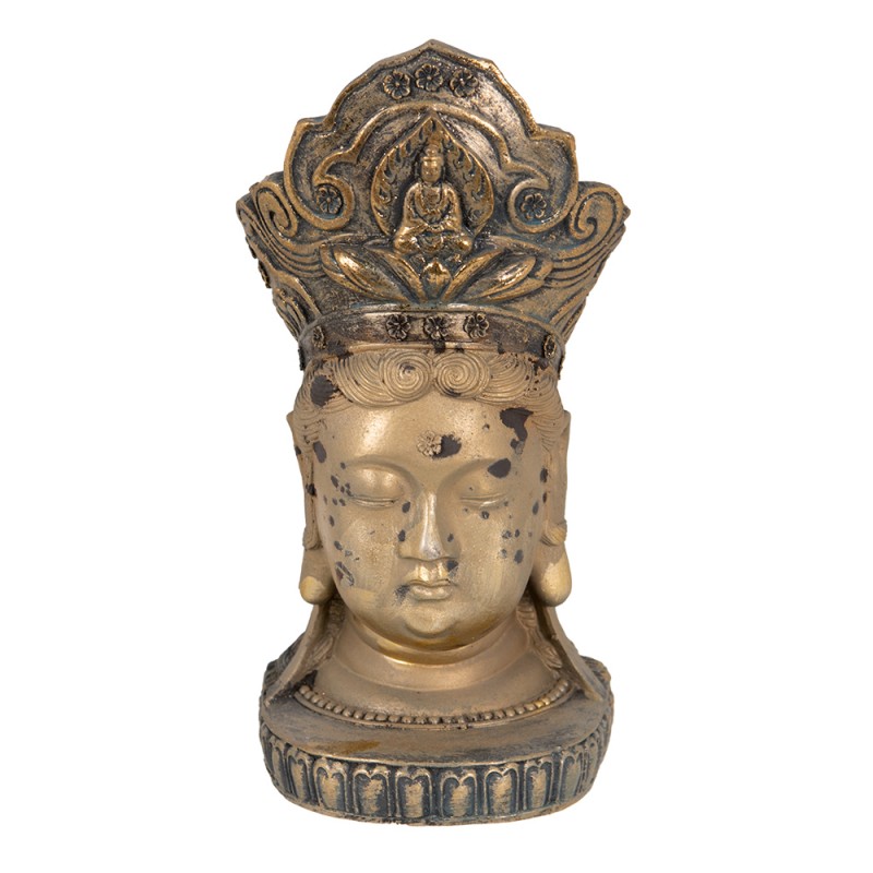 6PR3620 Figur Buddha 11x9x22 cm Goldfarbig Polyresin Wohnaccessoires