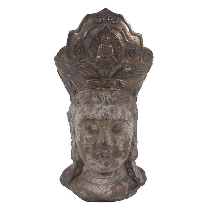 6PR3621 Figur Buddha 12x9x22 cm Braun Polyresin Wohnaccessoires