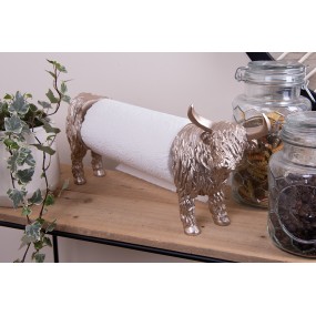 26PR3638 Kitchen Roll Holder Cow 46x11x21 cm Gold colored Plastic Iron Roll Holder
