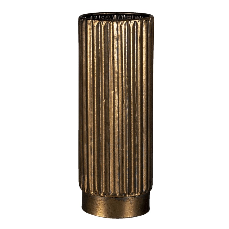 6Y4327 Vase Ø 11x28 cm Goldfarbig Metall Metallvase