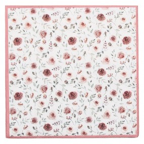 2RUR73 Napkins Paper Set of 20 33x33 cm (20) White Red Paper Roses Square