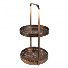 26Y4977 2-Tiered Stand Ø 29x53 cm Copper colored Metal Fruit Bowl Stand