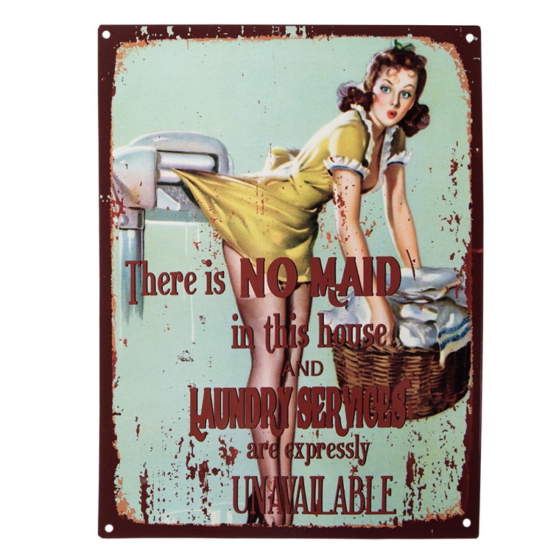 6Y5108 Text Sign 25x1x33 cm Green Iron Woman Wall Board