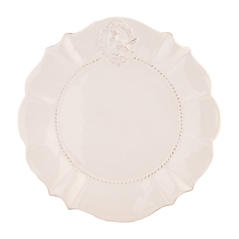 6CE0271 Breakfast Plate Ø 21 cm White Ceramic Round Plate