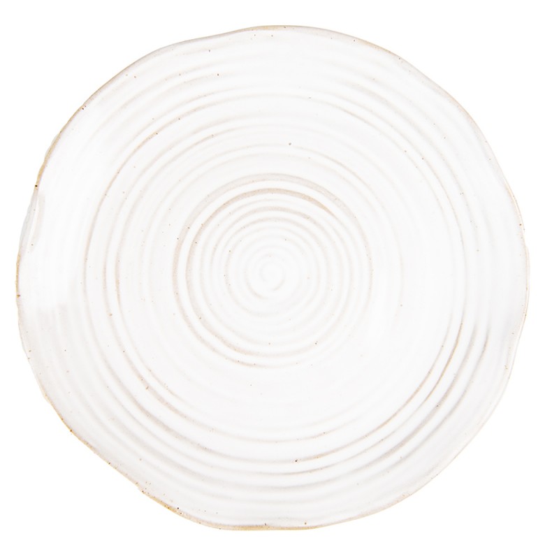 6CE1437 Breakfast Plate Ø 18 cm Beige Ceramic Round Plate