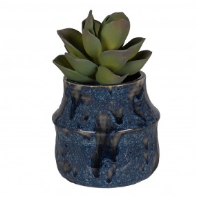 26CE1573S Pot de fleurs Ø 12x11 cm Bleu Céramique Pot de fleurs d'intérieur