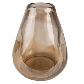 26GL4092CH Vase Ø 13x16 cm Braun Glas Glasvase