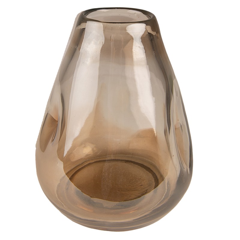 6GL4092CH Vase Ø 13x16 cm Marron Verre Vase en verre