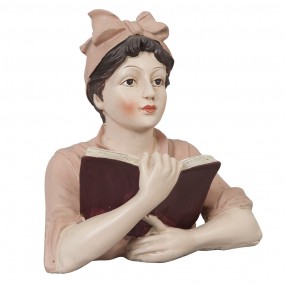 26PR0302 Figurine Woman 16x11x19 cm Beige Pink Polyresin Home Accessories