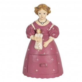 26PR3106 Figurine Femme 20 cm Rose Polyrésine Accessoires de maison