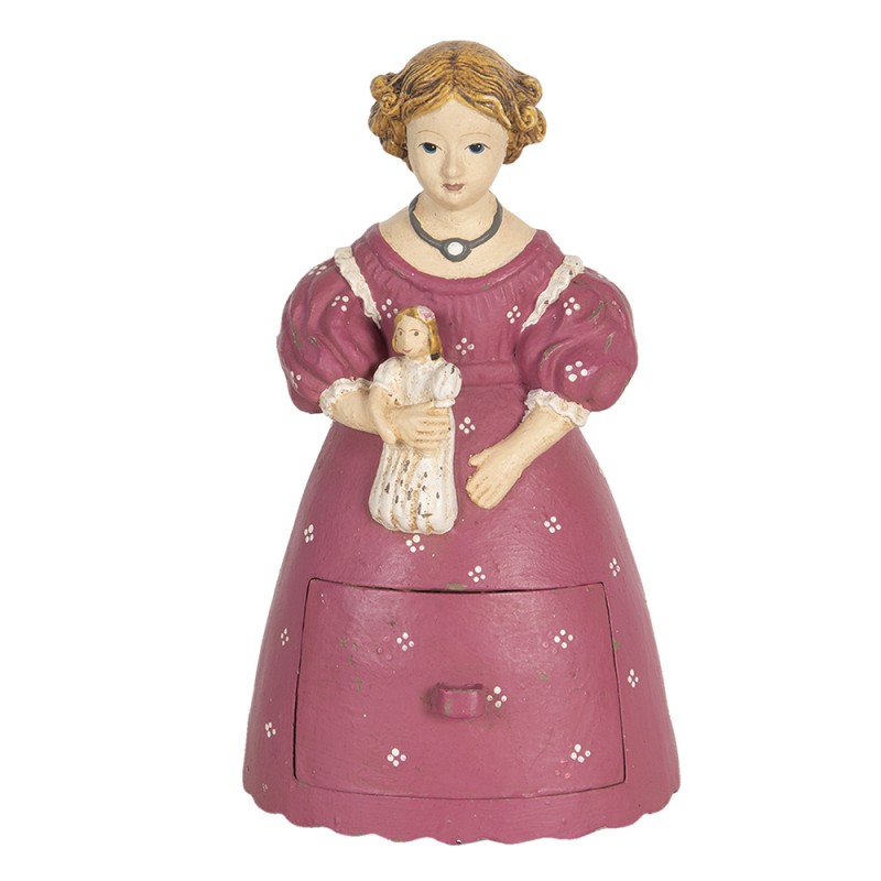6PR3106 Figurine Femme 20 cm Rose Polyrésine Accessoires de maison