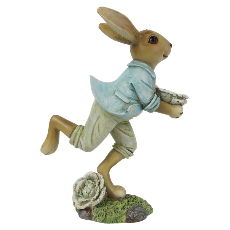 6PR3256 Figurine Rabbit 15 cm Brown Blue Polyresin Home Accessories