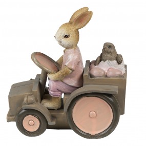 26PR3554 Figurine Rabbit 13x7x12 cm Pink Beige Polyresin Home Accessories