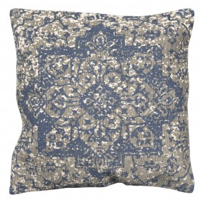 2KT032.035 Cushion Cover 50x50 cm Blue Beige Cotton Square Pillow Cover