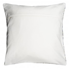2KT032.035 Cushion Cover 50x50 cm Blue Beige Cotton Square Pillow Cover