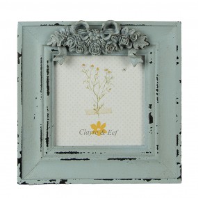 22F0880 Photo Frame 10x10 cm Green MDF Flowers Rectangle Picture Frame