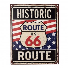 26Y5133 Text Sign 20x25 cm Blue Red Iron Wall Board