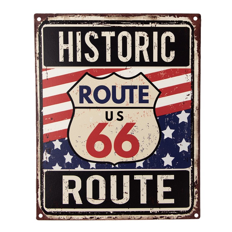 6Y5133 Text Sign 20x25 cm Blue Red Iron Wall Board