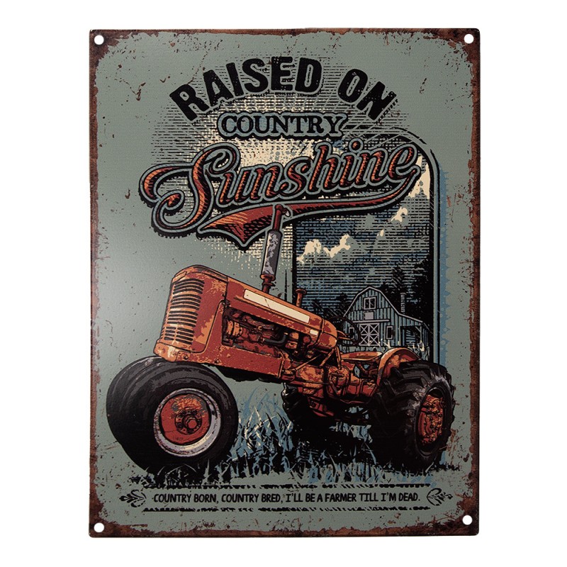 6Y5183 Text Sign 25x33 cm Green Iron Tractor Wall Board