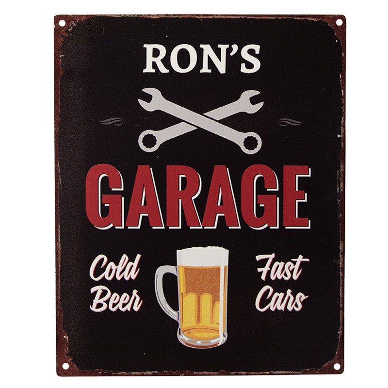 6Y5228 Text Sign 20x25 cm Black Iron Beer Glass Wall Board