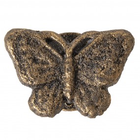 264268 Türknauf Schmetterling 8 cm Goldfarbig Eisen Möbelknopf