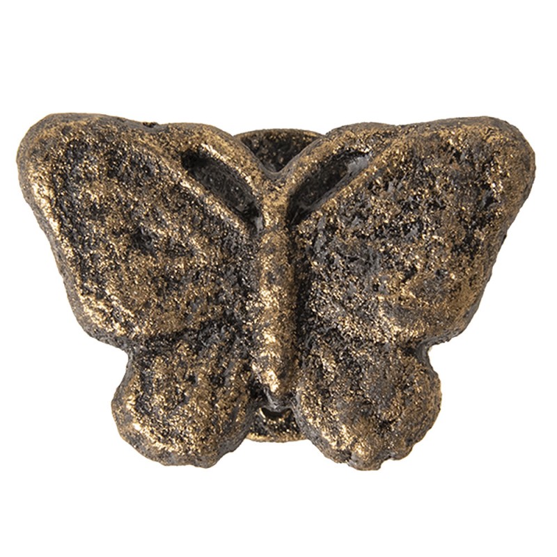 64268 Door Knob Butterfly 8 cm Gold colored Iron Furniture Knob